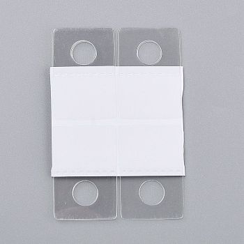 Transparent PVC Self Adhesive Hang Tabs, with Euro Slot Hole Foldable, for Store Retail Display Tabs, Clear, 3.8x2.6x0.02cm, Hole: 10mm