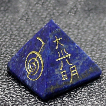 Orgonite Pyramid, Natural Lapis Lazuli Pointed Home Display Decorations, Healing Pyramids, for Stress Reduce Healing Meditation, 32x32x30mm