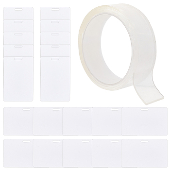 X-Ray Badge Buddy Kits, including 1M Acrylic Adhesive Tape and 20 Sheets Plastic Blank X-ray Marker Holders, White, Tape: 30x2mm, Holder: 54~86x54~86x1mm