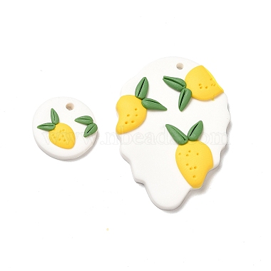 Yellow Mixed Shapes Polymer Clay Pendants