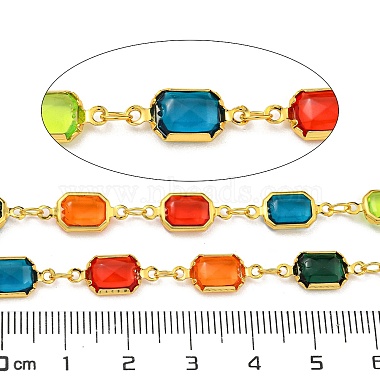 Brass with Glass Link Chains(AJEW-Z028-04G)-2