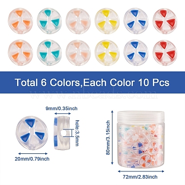 Craftdady 60Pcs 6 Colors Transparent Enamel Acrylic Beads(TACR-CD0001-08)-3