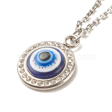 Stainless Steel Evil Eye Pendant Necklace for Women(NJEW-JN03893)-4