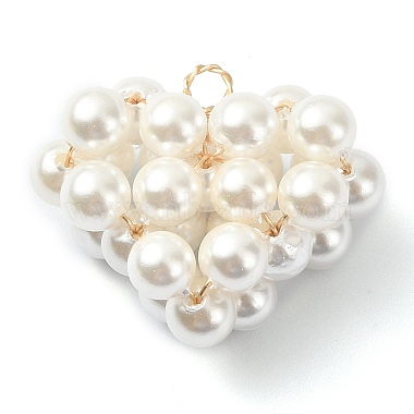 Golden White Heart Shell Pearl Pendants