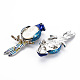 Natural White Shell Eagle Brooch with Enamel(PALLOY-Q438-010B-RS)-2