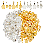 180Pcs 6 Style Tibetan Style Alloy Glue On Flat Pad Pendant Bails, Mixed Color, 15~21x5~10x1~6mm, Hole: 4.5~6x3~4mm, about 30pcs/style(TIBEP-HS0001-02)