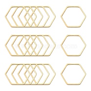 Brass Linking Rings, Hexagon, Light Gold, 20x22.5x1mm(X-KK-S327-03KC)