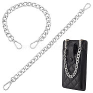 Elite Aluminum Curb Chain Bag Shoulder Straps, with Alloy Swivel Clasps, for Bag Replacement Accessories, Platinum, 30.5cm, 2pcs/box(FIND-PH0010-39P)