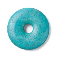 Synthetic Turquoise Pendants, Dyed, Donut Charms, Dark Turquoise, 48.5x9.5mm, Hole: 10.3mm, about 16pcs/500g(G-P298-10A)