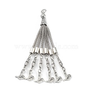 Tibetan Style Alloy Curb Chain Tassel Big Pendants, Cloud, Antique Silver, 99x8.5mm, Hole: 5mm(FIND-K013-01AS-01)