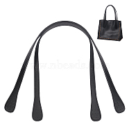 PU Leather Sew on Bag Handles, for Handbag Replacement Accessories, Black, 64x1.5~3.2x0.4cm, Hole: 1.2mm(FIND-WH0137-30A)