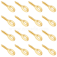200Pcs Brass Screw Eye Pin Peg Bails, for DIY Jewelry Making Crafts, Real 18K Gold Plated, 8x4x1mm, Hole: 1.8mm, Pin: 1.2mm(KK-HY0003-40)