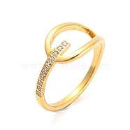 Ion Plating(IP) 304 Stainless Steel Finger Rings with Rhinestone, Hollow Kont, Golden, US Size 8(18.1mm)(RJEW-Q779-01G)