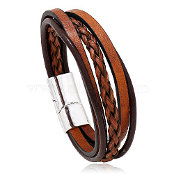 Retro Minimalist Leather Magnetic Clasp Bracelet for Men - Trendy European and American Style Jewelry(ST6659330)