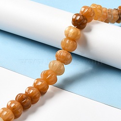 Natural Topaz Jade Dyed Beads Strands, Pumpkin, 10x14.5x12.5mm, Hole: 1mm, about 20pcs/strand, 7.72''~7.76''(19.6~19.7cm)(G-K335-02C)