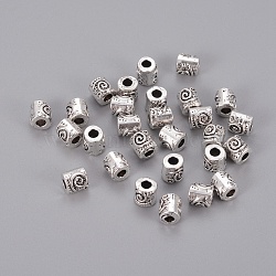 Tibetan Style Alloy Beads, Column, Lead Free and Cadmium Free, Antique Silver, 6mm, Hole: 2.5mm(LFH10235Y)