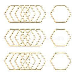 Brass Linking Rings, Hexagon, Light Gold, 20x22.5x1mm(X-KK-S327-03KC)