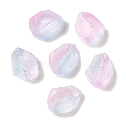 Transparent Spray Paint Glass Beads, Faceted, Nuggets, Thistle, 16.5x12.5x8.5mm, Hole: 1.2mm(GLAA-Z011-05A)