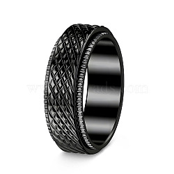 304 Stainless Steel Rotatable Finger Rings, Fidget Spinner Ring for Calming Worry Meditation, Black, 8mm, US Size 10(19.8mm)(WG64A7A-04)