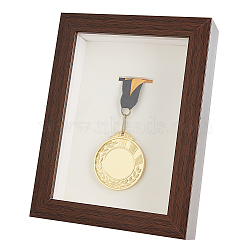 Natural Wood Medal Display Frame, with Glass and Paper Card, with Nail, Rectangle, Coconut Brown, 202x152x44mm, Inner Diameter: 178.4x127.5mm(AJEW-WH0248-420A)