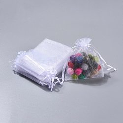 White Color Organza Bags, about 10cm wide, 12cm long(X-OP059)