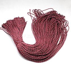 Polyester & Spandex Cord Ropes, 1 Inner Core, with Patterns, for Shoe Lace Cord Making, Dark Red, 2mm, about 109.36 yards(100m)/bundle(RCP-R007-308)