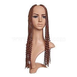 DreadLock Hair Twist Braids Crochet Hair, Low Temperature Heat Resistant Fiber, Long & Curly Hair, Dark Brown, 20inches(50.8cm)(OHAR-G005-21B)