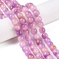 Dyed Natural White Jade Beads Strands, Two Tone, Barrel Beads, Violet, 10x8.5~9mm, Hole: 1mm, about 43~45pcs/strand, 14.76~15.6''(37.5~39cm)(G-T138-D04)