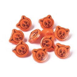 (Holiday Stock-Up Sale)Acrylic Shank Buttons, 1-Hole, Dyed, Sheep, Dark Orange, 18x17x4mm, Hole: 4mm(X-BUTT-E005-B-09)
