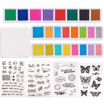 Silicone Stamps, for DIY Scrapbooking, Photo Album Decorative, Cards Making, Stamp Sheets, Mixed Color, 10~21.5x10~20Cm