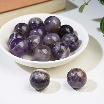 Natural Amethyst Crystal Ball, Reiki Energy Stone Display Decorations for Healing, Meditation, 20mm