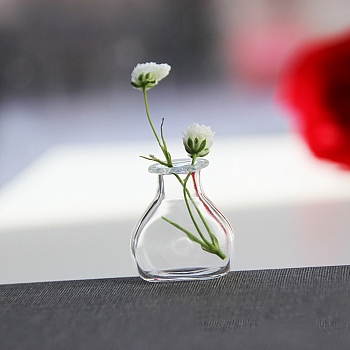 Glass Vase Ornaments, Micro Landscape Home Dollhouse Accessories, Pretending Prop Decorations, Clear, 22x20mm