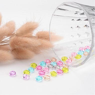 Transparent Acrylic Faceted Rondelle Beads(X-PL408Y)-3