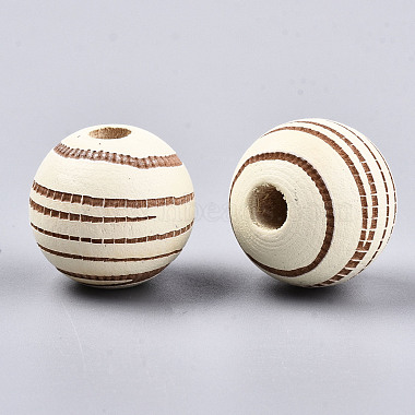 Perles de bois naturel peintes(X-WOOD-T021-54B-12)-2