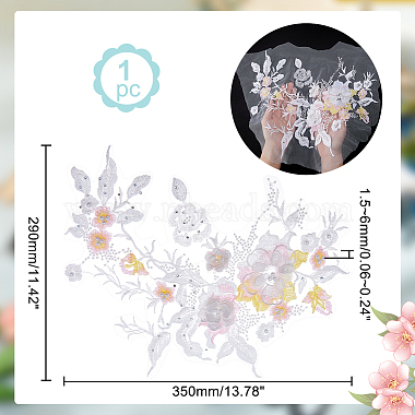 3d цветок органза полиэстер вышивка орнамент аксессуары(DIY-WH0297-20A)-2