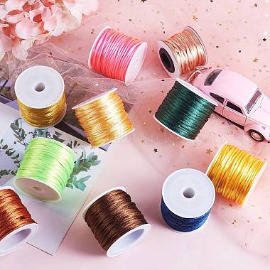 12 Rolls 12 Colors Macrame Rattail Chinese Knot Making Cords Round Nylon Braided String Threads(NWIR-SZ0001-03)-3