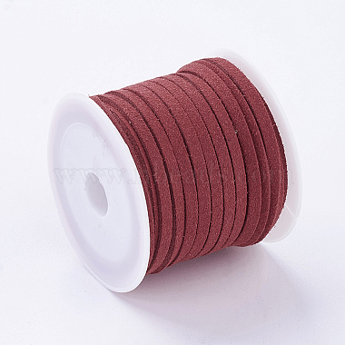 3x1.5 mm cuerda roja del ante de imitación plana(X-LW-R003-22)-2