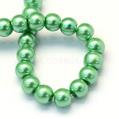 Baking Painted Pearlized Glass Pearl Round Bead Strands(HY-Q003-4mm-69)-4