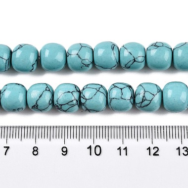 perles synthétiques turquoise brins(TURQ-T004-03)-5