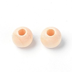 Natural Wood Beads, Round, BurlyWood, 10x8.5mm, Hole: 4mm(WOOD-WH0115-43)