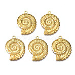 304 Stainless Steel Pendants, Snail Charm, Ion Plating(IP), Real 18K Gold Plated, 30x22.5x3mm, Hole: 1.9mm(X-STAS-N098-054LG-01)