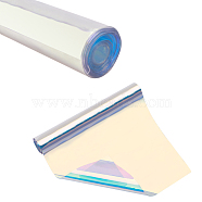 Clear Glitter PVC Vinyl Fabrics, Iridescent Magic Mirror Effect, Colorful, 95x20x0.04cm(DIY-WH0100-A-01)