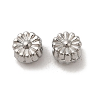 Non-Tarnish 304 Stainless Steel Beads, Flower, Stainless Steel Color, 5.5x5x4mm, Hole: 1.5mm(STAS-I203-36P)