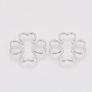 201 Stainless Steel Linking Ring, Flower, Stainless Steel Color, 15.5x15.5x0.8mm(STAS-S079-19A)