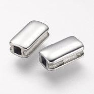 304 Stainless Steel Beads, Rectangle, Stainless Steel Color, 10x5x4mm, Hole: 2x2mm(STAS-E144-182P)
