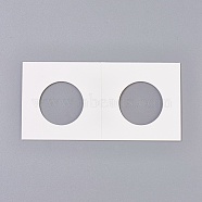 Cardboard Staple Type Coin Mylar Flip Holder Cover Case, White, Hole: 27.5mm, 100x50x1.5mm(AJEW-WH0052-06D)