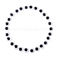 Black & White Plastic Wiggle Googly Eyes Cabochons, DIY Scrapbooking Crafts Toy Accessories with Label Paster on Back, Black, 12mm, 100pcs/bag(DOLL-PW0001-077C)