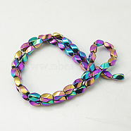 Magnetic Synthetic Hematite Beads Strands, Color Plated, Twist, Colorful, 8x4.5x5mm, Hole: 1mm(G-S043-4)