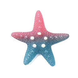 Gradient Color Opaque Resin Decoden Cabochons, Starfish, Hot Pink, 50x50x13.5mm(CRES-P036-01B-04)