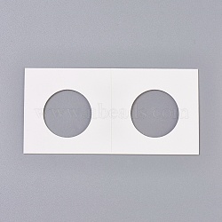 Cardboard Staple Type Coin Mylar Flip Holder Cover Case, White, Hole: 27.5mm, 100x50x1.5mm(AJEW-WH0052-06D)